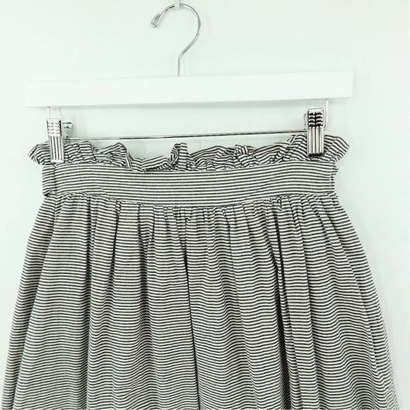 Women Skirt Small Blue Striped Floral Eyelet Bow Nautical Cottage Coquette - Picture 5 of 14